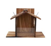 MagiDeal Wooden Squirrel Feeder Wooden Chipmunk Feeder Wall Mounted Funny for Corn Peanut Squirrels Feeding Box for Outside Backyard