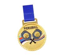 MagiDeal Zinc Alloy Pickleball Medal, personalised award for sports events, achievement recognition, gold medal honour with soft neck ribbon