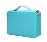 MagiDeal Zippered Pencil Case with 200 Slot Design Multi Layer Sections Elastic Pencil Holders Carrying Handle Polyester Oxford Suitable for Classroom Supplies, Blue