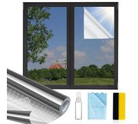MAGIDEKOR Window Privacy Film One Way,Reflective Mirror Window Film Daytime Privacy, UV Sun Blocking Heat Control Static Cling,Window Tint for Home Office,Black,23.6 Inch X 13.1 Feet