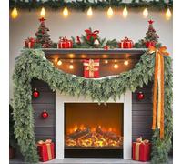Magidicent 2025 Christmas Artificial Cedar Garland, Artificial Realistic Soft and Thickness Green Faux Cedar Pine Garland for Winter Home, Mantle, Fireplace, Indoor, Outdoor Decorations (106in)