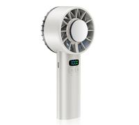 Magiduck 2025 Portable Handheld Ice Fan, Digital Display, 5200mAh Rechargeable Battery, 100 Speed Mini Fan Blow Cold Air, Lightweight handheld fans for Outdoors, Travel, Home, Desk（White）