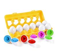 MAGIFIRE Playtime Matching Eggs for Toddlers, 12 Matching Eggs with Coordinated Shapes and Colors, Montessori Toys, STEM Educational Toys for 1-2 Years Old