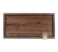MAGIGO 30 x 15 Inches Large Rectangle Black Walnut Wood Ottoman Tray, Serve Tea, Coffee Classic Wooden Decorative Walnut Serving Tray