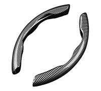 MAGII 2 Pcs Car Steering Wheel Cover for Audi A1 A3 A4 A5 A6 A7 A8 E-tron GT, Carbon Fiber Steering Wheel Covers Segmented Protector, Universal Anti-Slip Grip Cover Auto Accessories,A Black