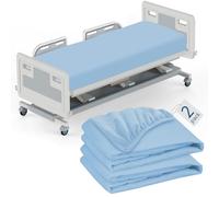 Magik & Kover 2 Pack Blue 36" x 80" x 9" Fitted Hospital Bed Sheets, Soft Microfiber, Machine Washable