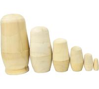 MAGIKON Set of 6 Cutie Nesting Dolls Matryoshka Madness Doll, Easy to Open (Unpainted, 6-Layer)