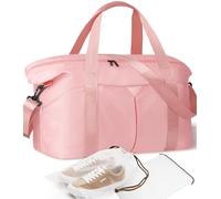 Magimack Duffle Bag for Travel, Carry-on Travel Bag with Trolley Sleeve, Sport Gym Bag for Women, Overnight Bag for Men, Hospital Bag for Labor and Delivery, Pink, Carry on Duffel Bag With Trolley