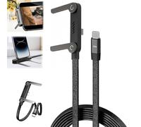 magimagi 2-in-1 Invisible Stand Charging Cable, 240W Fast Charging Cable, 1.5 M Foldable Braided Type C Cable, for Smartphones,Tablets,Laptops,and Gaming Devices