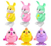 magimagi 6 Pcs Easter Wind Up Toys, Jumping Bunny and Chicks Toys, Funny Rabbit & Chicks Clockwork Toys, Easter Gift for Kids Adults, Easter Egg Hunt Basket Stuffers Filler Gifts Party Favors Game