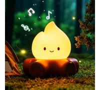 magimagi Campfire Night Light, 5 White Noise Mode, Cute Bonfire Gifts, Silicone Night Light with Candle Mode, Rechargeable Bedroom Decor, Christmas Birthday Gift for Kids Adults