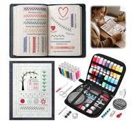 magimagi Embroidery Stitch Book Kit, 2026 New Embroidery Books, Embroidery Kit with Complete Toolkit & Embroiderer Guide, DIY Embroidery Sampler Book, for Beginners and Craft Lovers