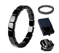 magimagi Hemios Hematite Bracelet Men, Hemys Hematite Bracelet, Black Hematitee Gemstone Adjustable Elastic Bracelets, Reclaim Your Confidence Male Energy Inspirational Jewelry Gifts