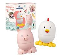 Magimals Farm - Interactive & Magnetic Animals to connect together (6 pieces). Fun and creative bath toys for your child - Safe and squeezable.