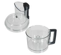 Magimix Mixer Bowl + Lid Cover for CS5200XL Food Processor (Clear with Black Handle, 17341 N, 17333)