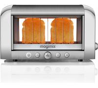Magimix Vision See Through 2 Slice Glass Toaster | Brushed Finish | 11526, Silver