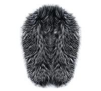 MAGIMODAC Faux Fur Collar detachable Hood Trim Replacement For Hood Black with White Tip-FW 90cm