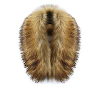 MAGIMODAC Faux Fur Collar detachable Hood Trim Replacement For Hood Brown 80cm