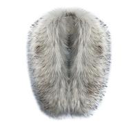 MAGIMODAC Faux Fur Collar detachable Hood Trim Replacement For Hood Light Grey 70cm
