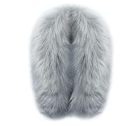 MAGIMODAC Faux Fur Collar detachable Hood Trim Replacement For Hood PolarFox Grey 90cm