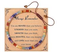 MAGIMODAC Ladies 7 Chakras Natural Stone Bracelet Adjustable Inspirational Beaded Bracelets Boho Colorful Yoga Meditation Jewelry for Friends Birthday (Colourful)