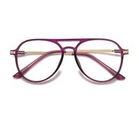 MAGIMODAC Large Reading Glasses Oversized Stylish Anti Blue Light Blocking Readers Glasses Frames Eyeglasses Eyewear for Ladies Men Women Deep Purple 1.00