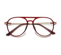 MAGIMODAC Large Reading Glasses Oversized Stylish Anti Blue Light Blocking Readers Glasses Frames Eyeglasses Eyewear for Ladies Men Women Wine-Red 3.00