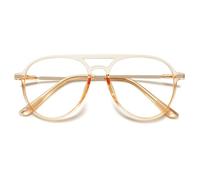 MAGIMODAC Large Reading Glasses Oversized Stylish Anti Blue Light Blocking Readers Glasses Frames Eyeglasses Eyewear for Ladies Men Women Orange 0.0