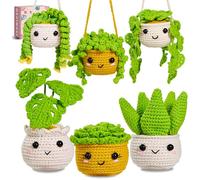 MAGIMUSE Crochet Kit for Beginners Crochet Starter Kits for Adults Amigurumi Knitting Crocheting Kits Hooks Yarn Set with Step-by-Step Video Tutorials, Monstera Plant Family (40%+ Yarn)