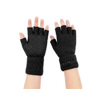 MAGISDU 100% Merino Wool Kids Fingerless Gloves Winter Fleece Lined Grip | Double-Layer, Boys, Girls， 3-15 Years, Knit, Soft, Warm, Sports, Snow, Biking, Youth, Children, Junior, Half Finger