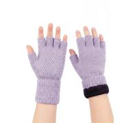 MAGISDU 100% Merino Wool Kids Fingerless Gloves Winter Fleece Lined Grip | Double-Layer, Boys, Girls， 3-15 Years, Knit, Soft, Warm, Sports, Snow, Biking, Youth, Children, Junior, Half Finger