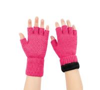 MAGISDU 100% Merino Wool Kids Fingerless Gloves Winter Fleece Lined Grip | Double-Layer, Boys, Girls， 3-15 Years, Knit, Soft, Warm, Sports, Snow, Biking, Youth, Children, Junior, Half Finger
