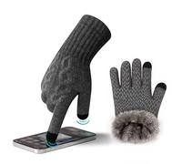 MAGISDU Alpaca Gloves Women Touch Screen Fleece Lined - Thermal Winter Gloves for Ladies with Anti-Slip Grip and Elegant Cable Jacquard for Ski Scooter Driving Running Dog Walking Smartphone