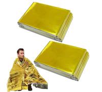 MagiSel Gold Silver Rescue Blanket, Multifunctional Rescue Film, Reusable Universal Heat Blankets, Protective Blankets for Emergency, Survival First Aid Kit, Thermal Blanket, Emergency Blanket, Pack