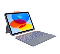 Magitype Case with Keyboard Compatible for iPad 10th Generation: Bluetooth Wireless Detachable Magnetic Stand Rechargeable Keyboard with Folio Slim Compact Removable Cover with Trackpad, White Backlit