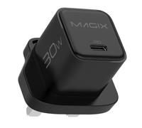 Magix USB C Plug 30w NANO, USB-C GaN Charger PD Power Delivery, for iPhone 15/15 Plus/15 Pro/15 Pro Max, 14/13/12-Mini/Pro/Pro Max/SE, AirPods Pro, iPad Pro, Galaxy(UK PLUG)(BLACK)