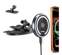 MAGJIEYX CD Slot Magnetic Car Mount Charger Work for iPhone 17,16,15-12, 3X Stable on Bumpy Roads, Car/Truck-Approved, Wireless Charging Holder with 3M Dash Sticker, No Vent Block(Sedans/SUVs/Trucks)