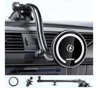 MAGJIEYX for Magsafe Car Mount, 15W Car Phone Holder Wireless Charger with Suction Cup Fast Charging Magnet Phone Holder for iPhone 16 15 14 13 12 MagSafe Case Work for Dashboard Air Vent Windshield