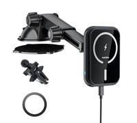 MAGJIEYX for MagSafe Car Mount, 15W Wireless Car Phone Charger Fast Charging Magnetic Phone Holder for iPhone 16 15 14 13 MagSafe Case, Fits Dashboard Windshield Air Vent Bumpy Road Trip Accessories