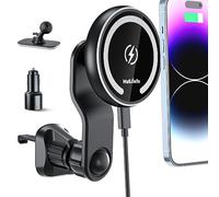 MAGJIEYX for Magsafe Car Mount Charger, 15W Car Phone Holder Wireless Charger 360° Rotation Fast Charging for iPhone 16 15 14 13 12 MagSafe Case Dashboard Air Vent Car Accessories with 36W Adapter