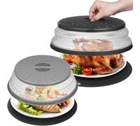 MAGJIUKE 12" & 10" Microwave Food Cover & Silicone Mat Set