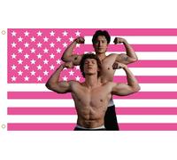 MAGJIUKE Heated Rivalry American Flag Tapestry, Pink USA Design, 3x5 Feet, Polyester with Brass Grommets, Barton Wall Decor for Bedroom