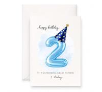 MAGJUCHE 2nd birthday card for great nephew, 5x7 Inch, Envelope Included