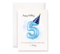 MAGJUCHE 5th birthday card for little brother, 5x7 Inch, Envelope Included