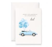MAGJUCHE Dad Birthday Card, Wonderful Father 34th Milestone