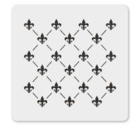 MAGJUCHE Fleur De Lis Allover Pattern Stencil 12 Inches, Reusable French Stencil for Wall Painting DIY Crafts Decor