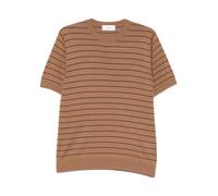 Maglia girocollo in maglia manica corta a righe- male- Lardini- T-Shirts- Brown- XL- Tops XL