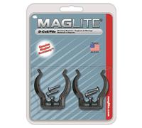 Maglite D Cell Wall Brackets Twin Pack - Vehicle Mounts for Any D Cell Maglite - Genuine Maglite ASXD021
