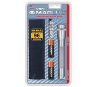 Maglite Mini Incandescent 2-Cell Aa Flashlight With Holster Gray