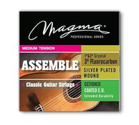 Magma - 1 Set of COATED Strings for Spanish Guitar in Silver Copper, 1° and 2° Crystal Nylon, 3° Flurocarbon - Medium Tension - (GC110AED)